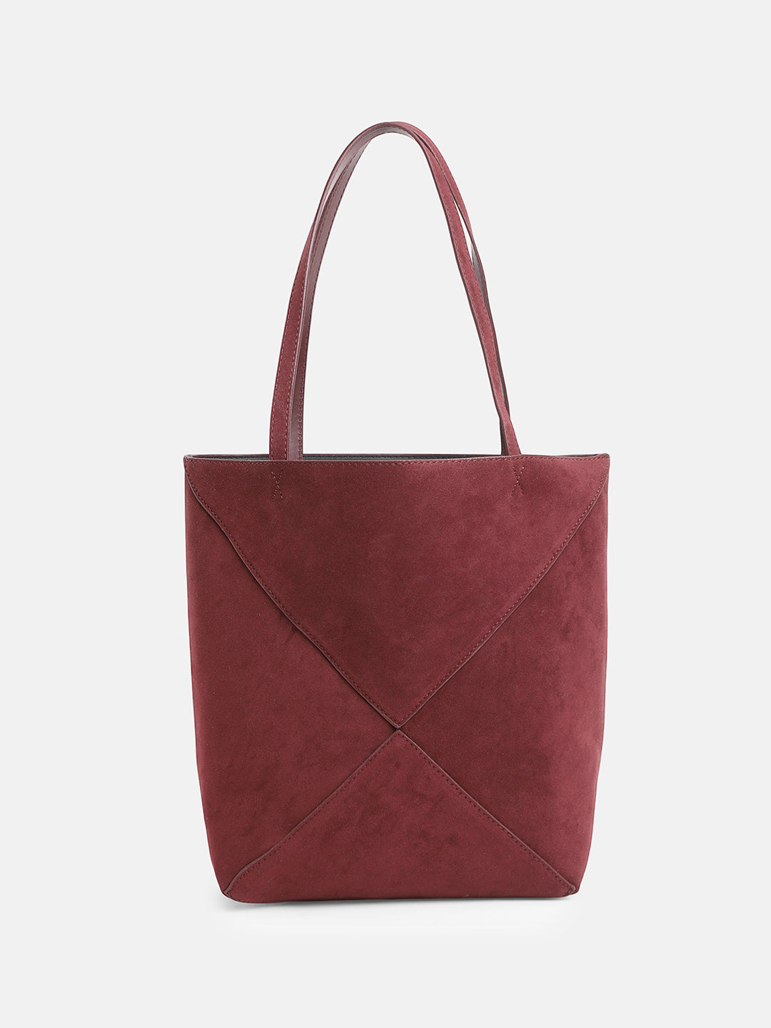 The Velouré Tote Bag - Burgundy Red