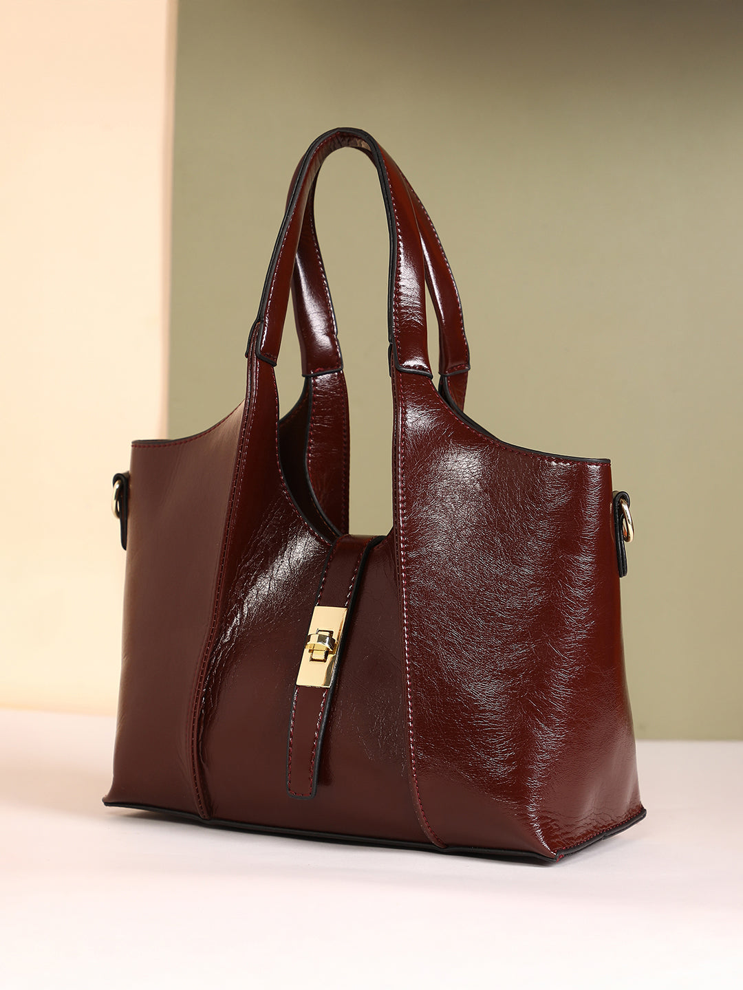 The Foldara Hand Bag - Mocha Brown