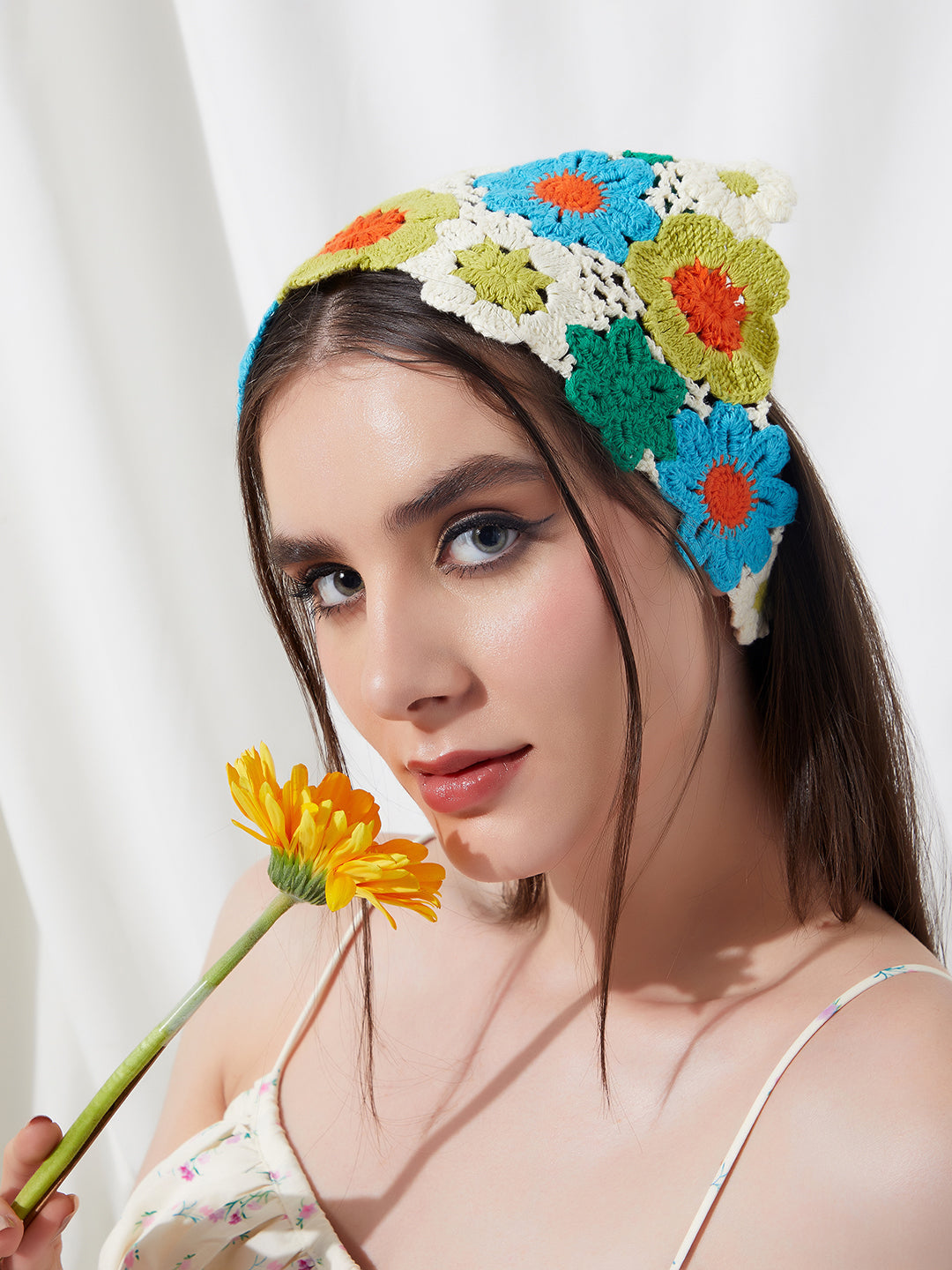 Daisy Crochet Head Scarf