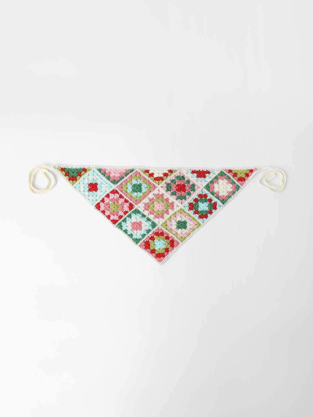 Flora Crochet Head Scarf - Pistachio Green & Daisy White