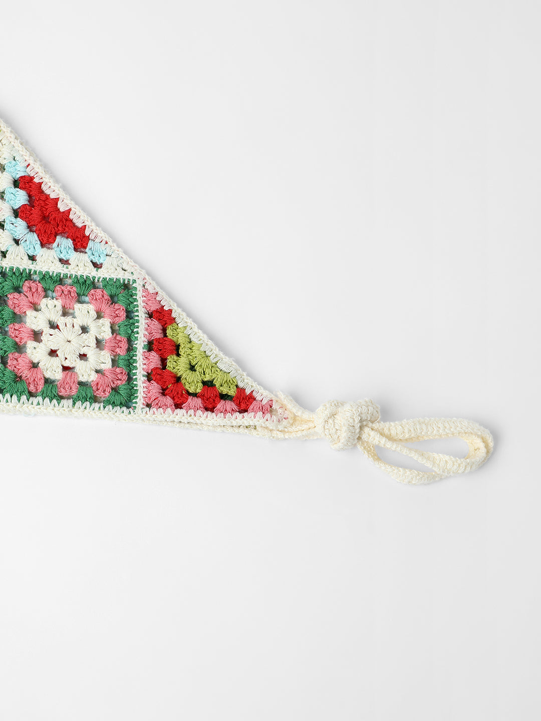 Flora Crochet Head Scarf - Pistachio Green & Daisy White