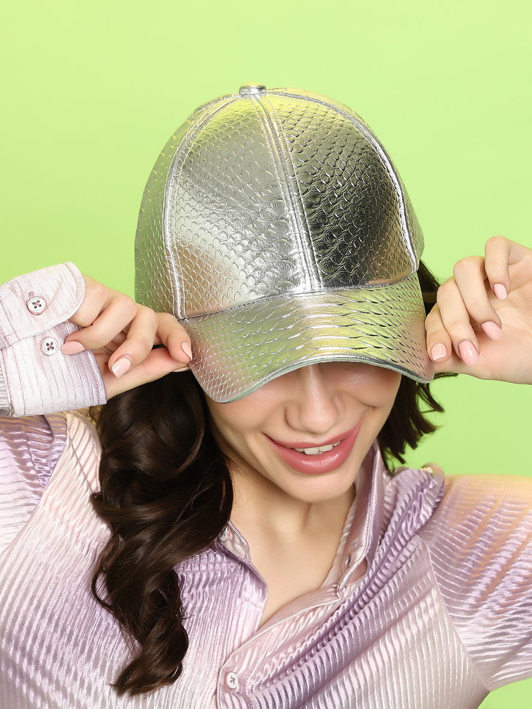 The Croc Baseball Cap - Metallic Silver