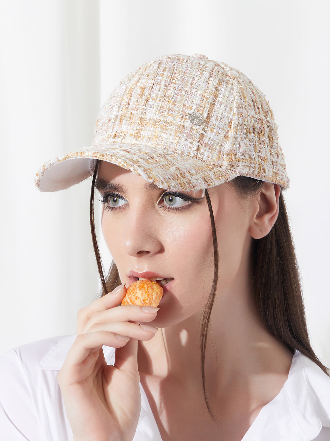 The Boucle Baseball Cap - Sand Beige