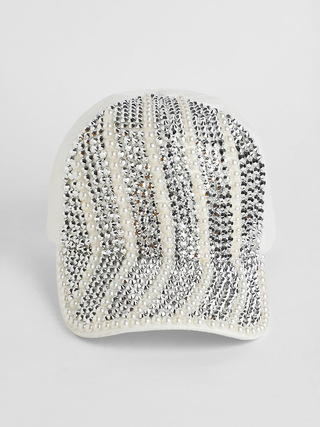 Striped Studded Baseball Cap