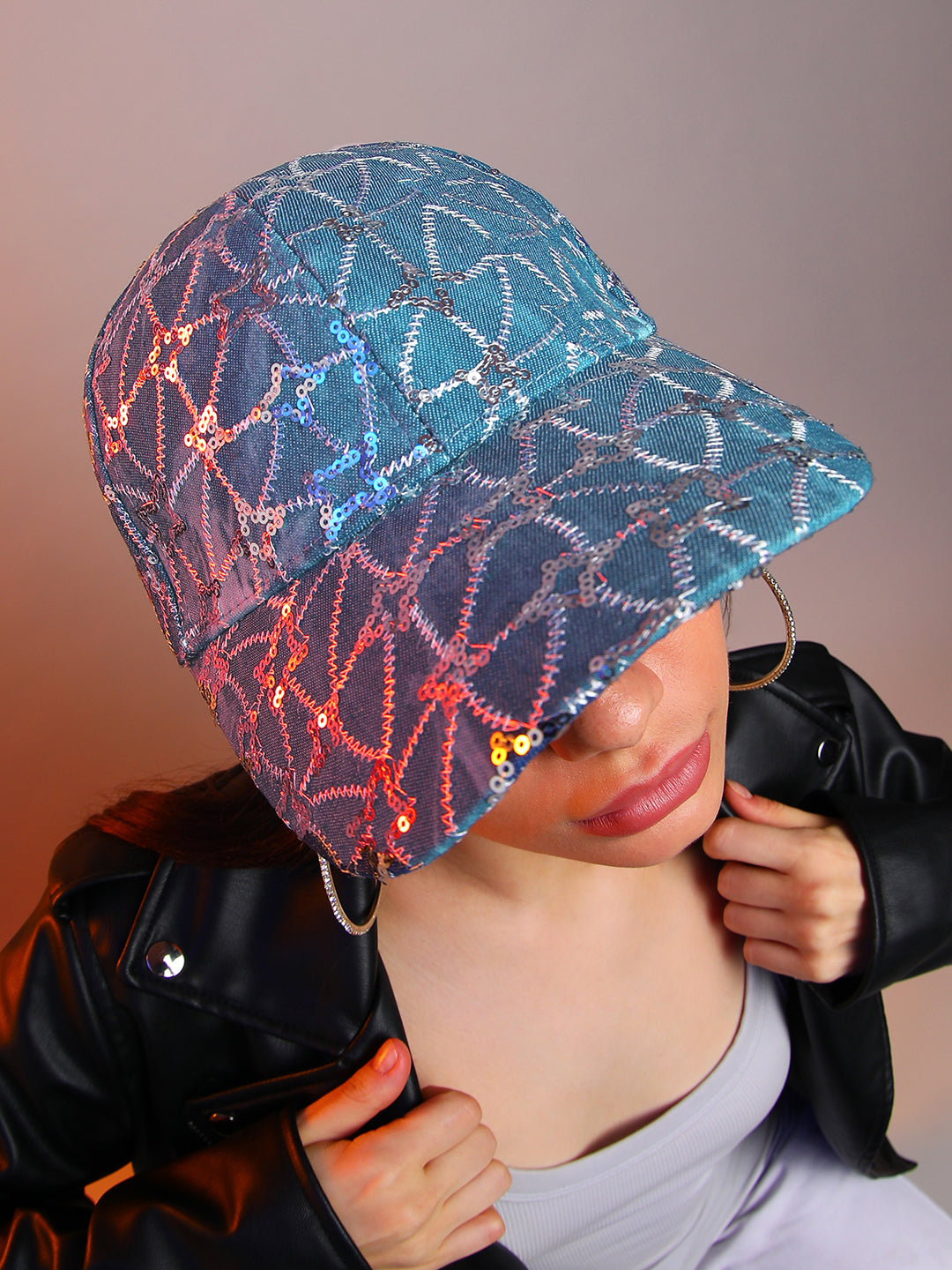 Sequined Star Baseball Cap