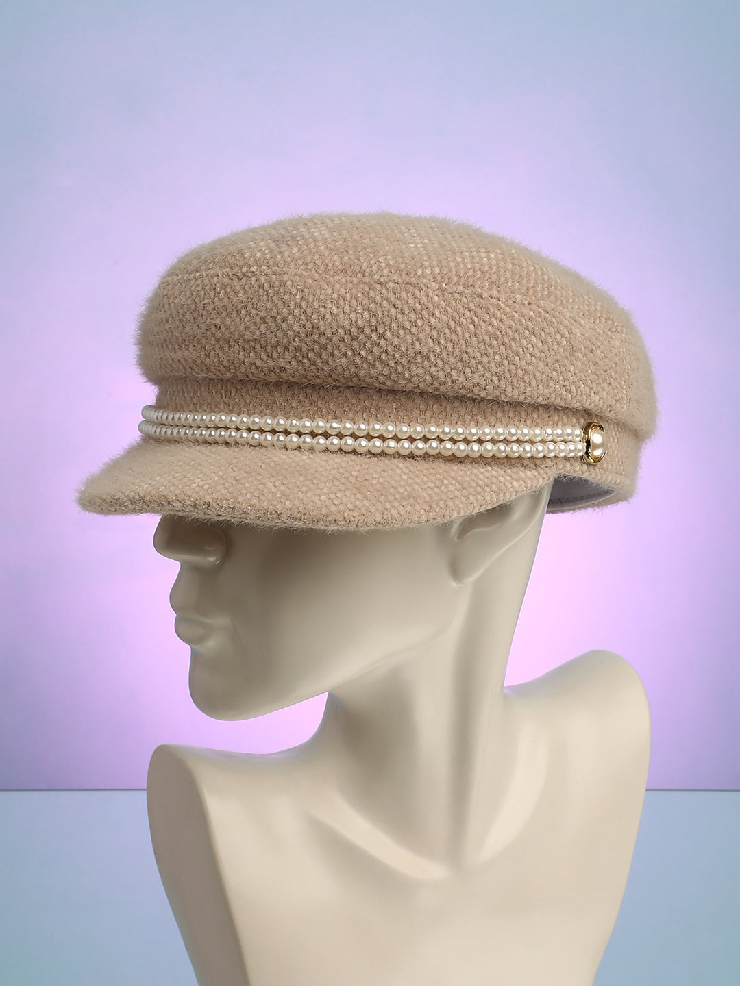 Women's Pearl-Lined Breton Cap - Saltbox Beige