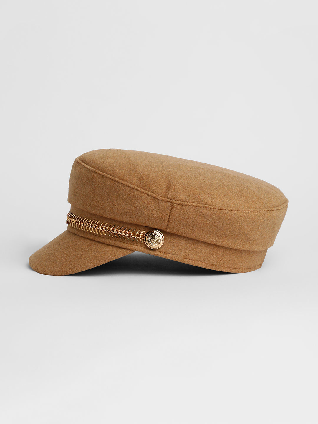 Chain-Lined Breton Cap - Sand Beige