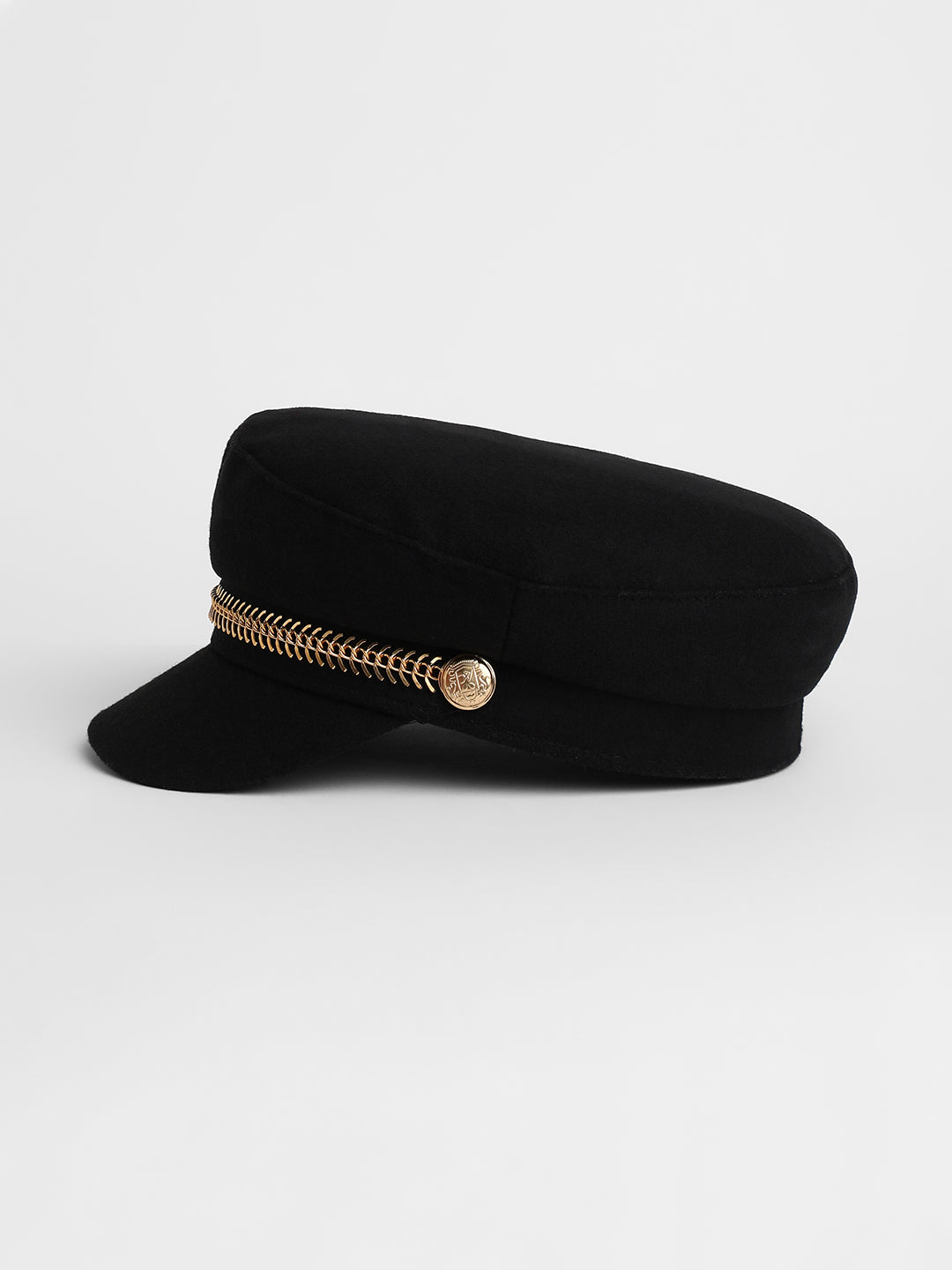 Women's Chain-Lined Breton Cap - Midnight Black