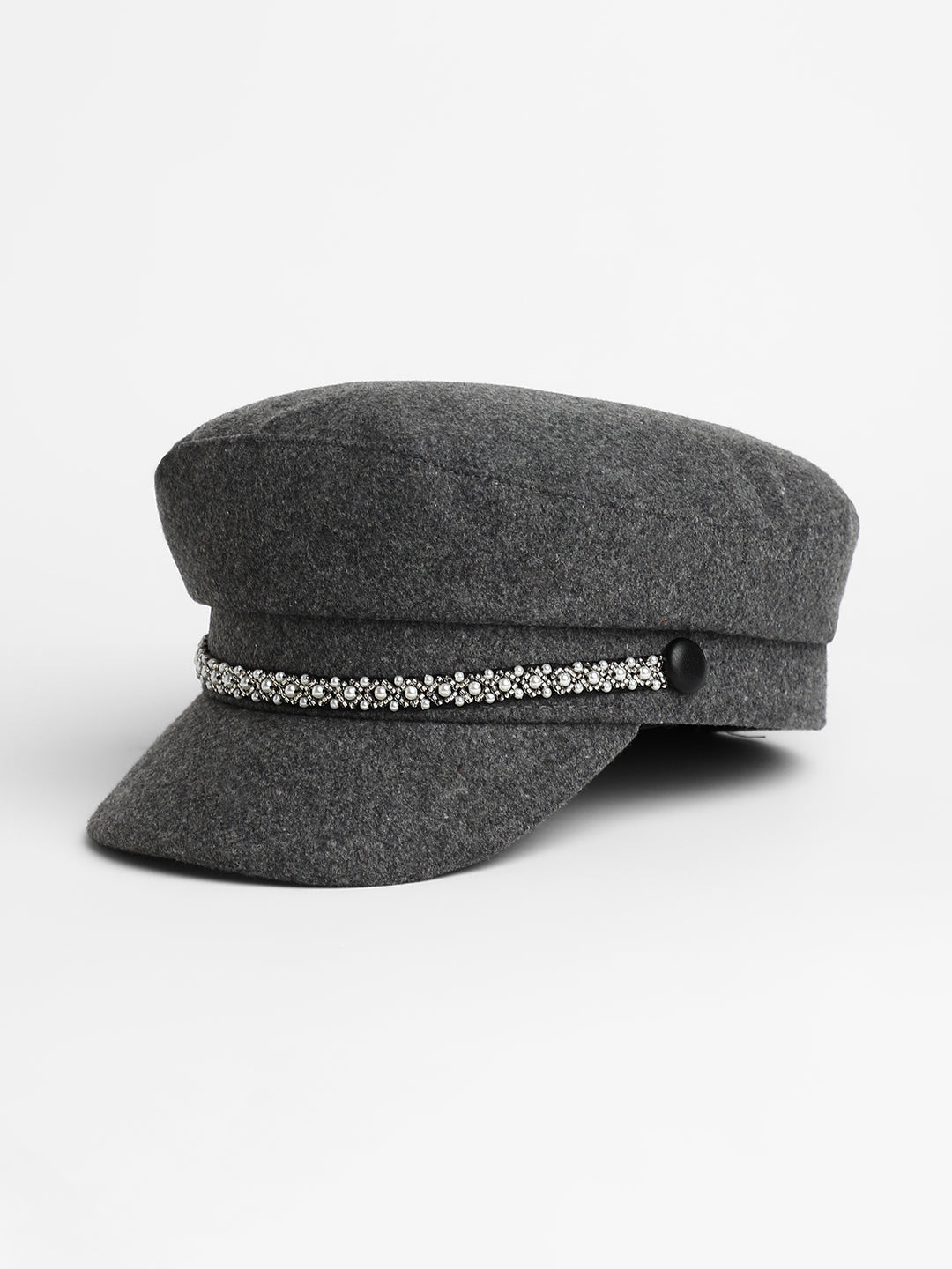 Embellish-Lined Breton Cap - Charcoal Grey