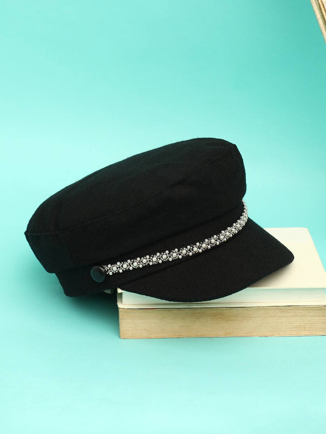 Embellish-Lined Breton Cap - Midnight Black