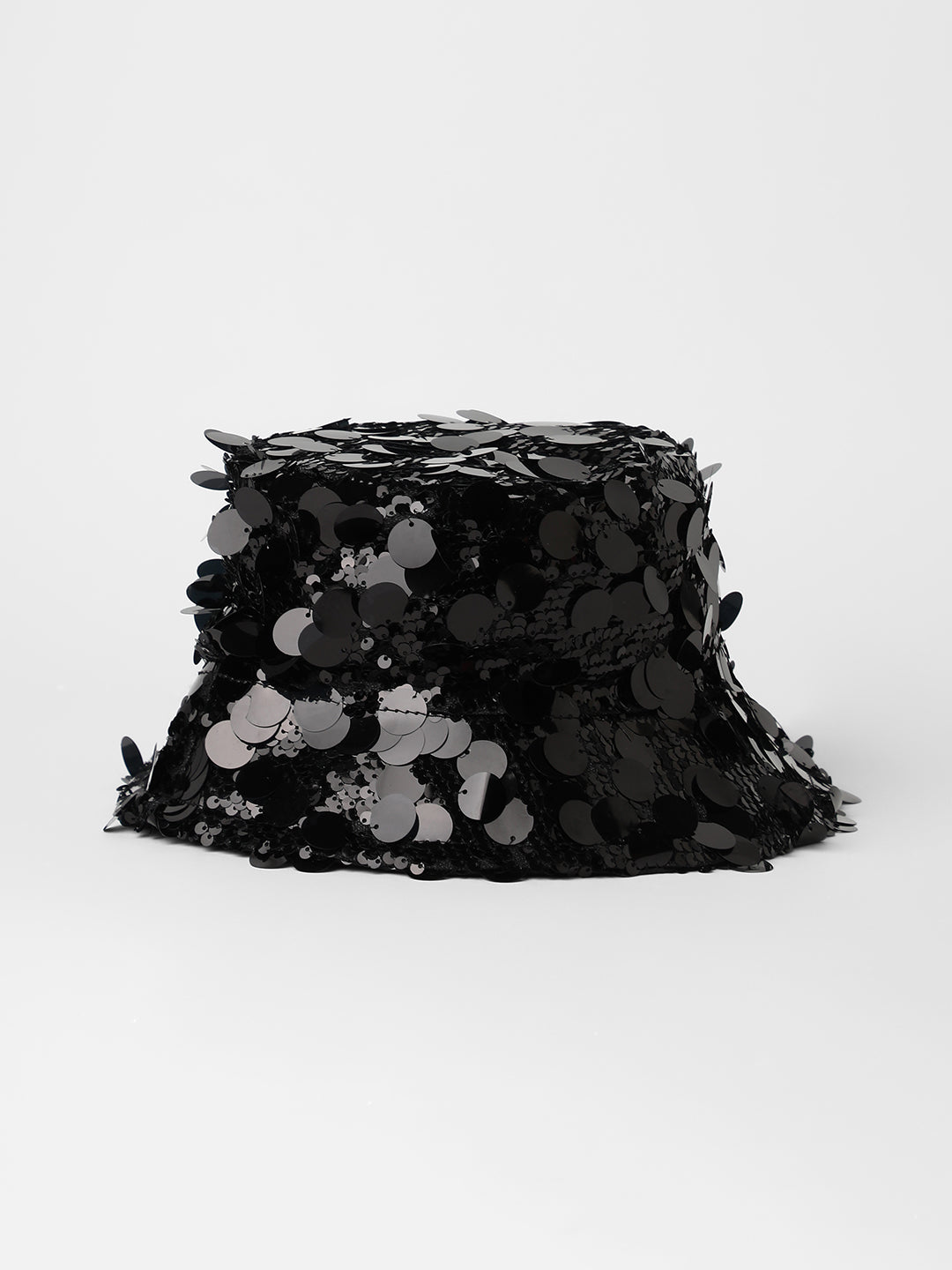 Maxi Sequin Bucket Hat - Onyx Black