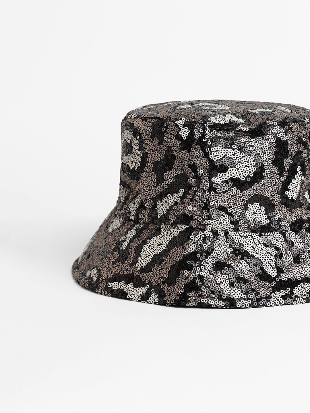 Women's Sequin Leopard Bucket Hat - Antique Gold