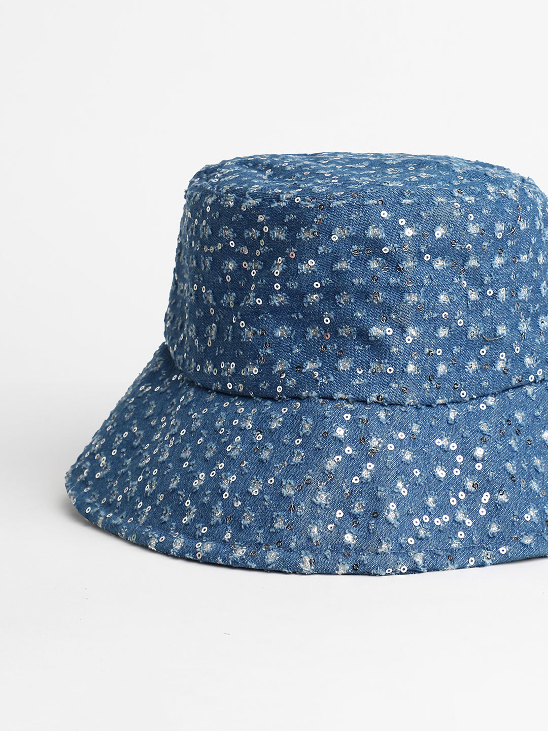 Women's Sequin Denim Bucket Hat - Star Command Blue