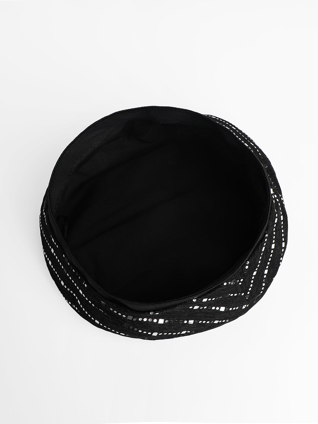 Women's Mirrored Beret Hat - Midnight Black