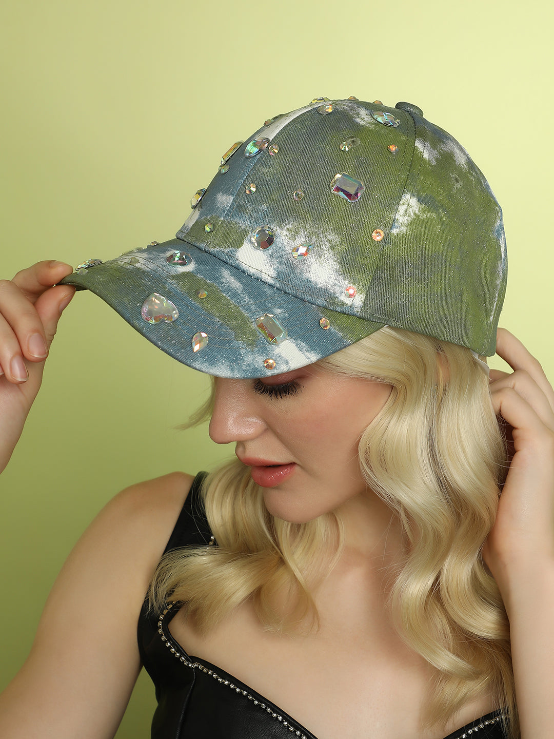 Women's Crystal Ombre Basketball Cap - Lapis Blue & Jungle Green