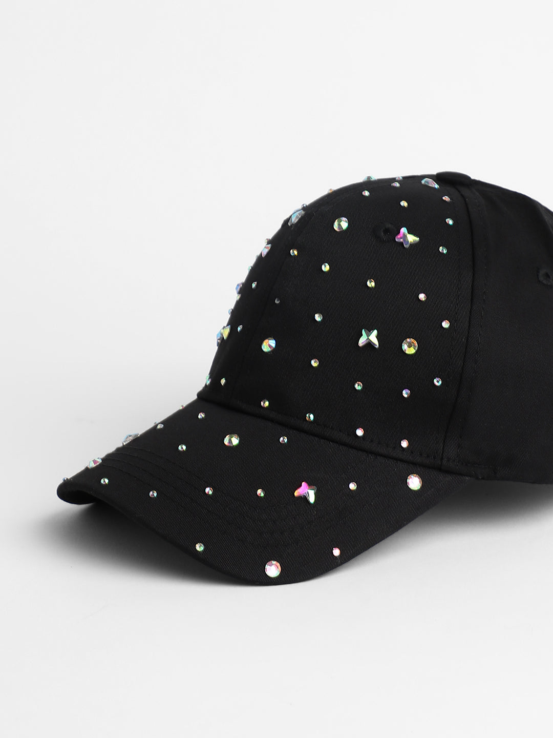 Women's Crystal Butterfly Basketball Cap - Midnight Black