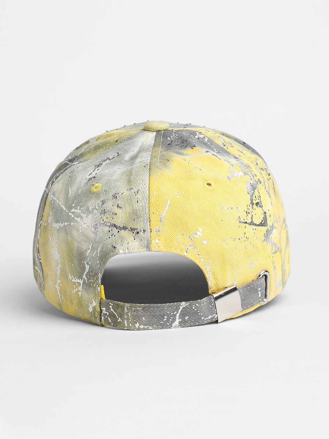 Women's Studded Ombre Basketball Cap - Ash Grey & Lemon Yellow