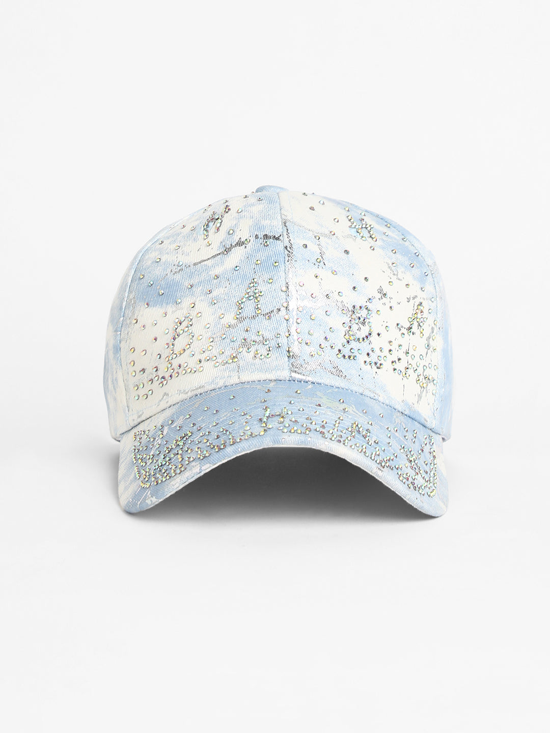 Women's Studded Ombre Basketball Cap - Sky Blue & Ivory White