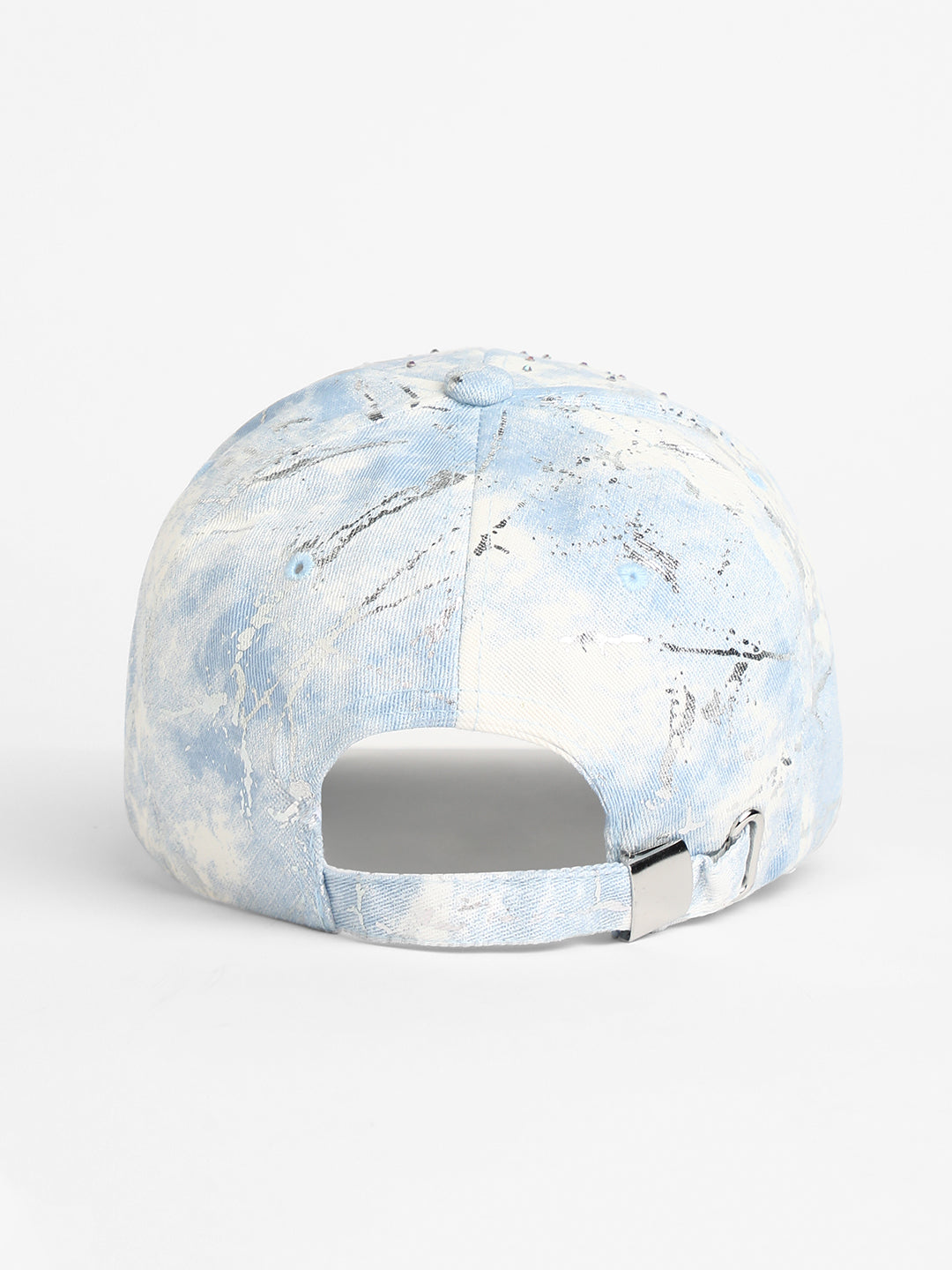 Women's Studded Ombre Basketball Cap - Sky Blue & Ivory White