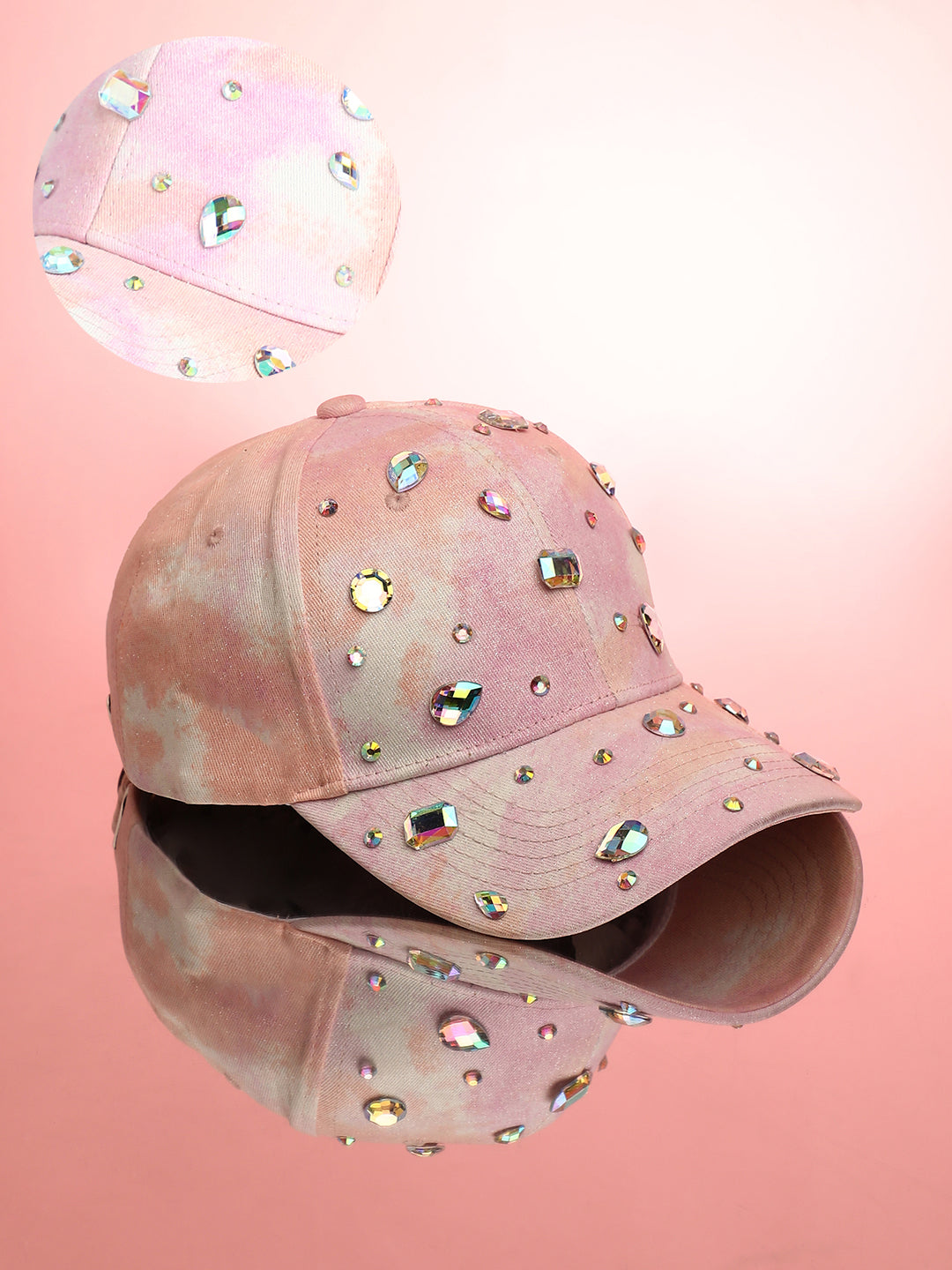 Women's Crystal Ombre Basketball Cap - Pastel Pink