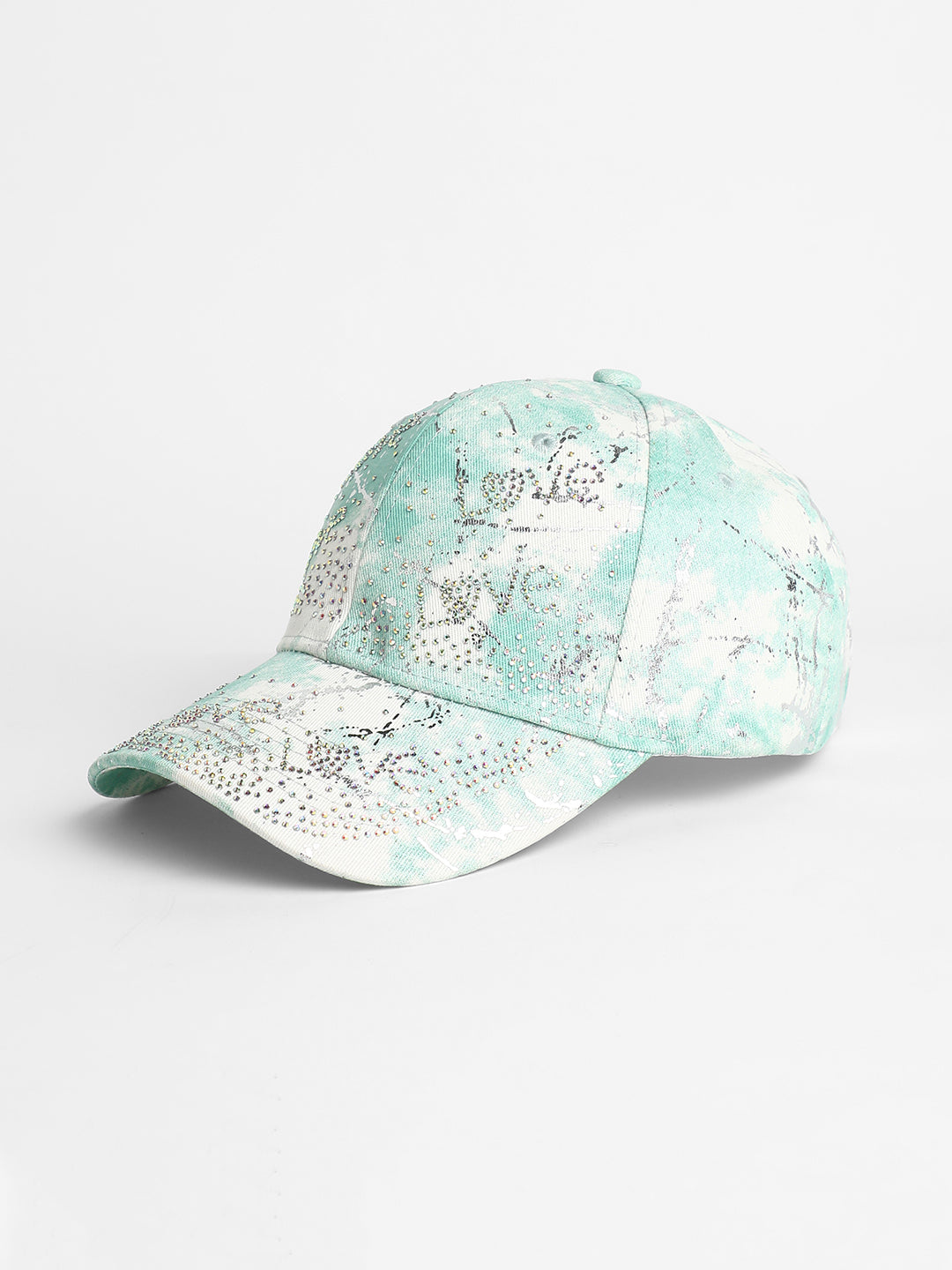 Women's Studded Ombre Basketball Cap - Mint Green & Ivory White