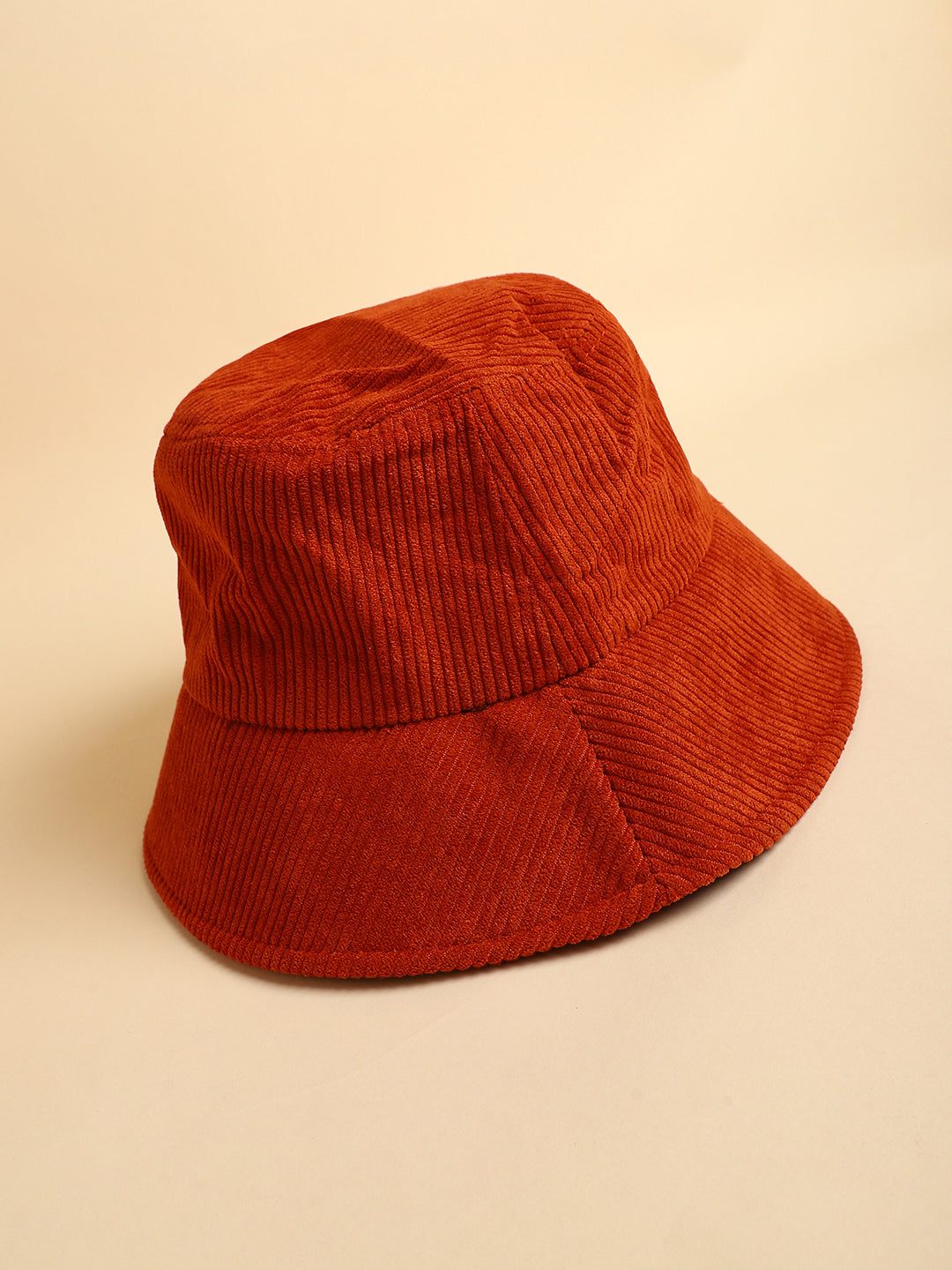 Solid Corduroy Bucket Hat - Terrcotta Brown