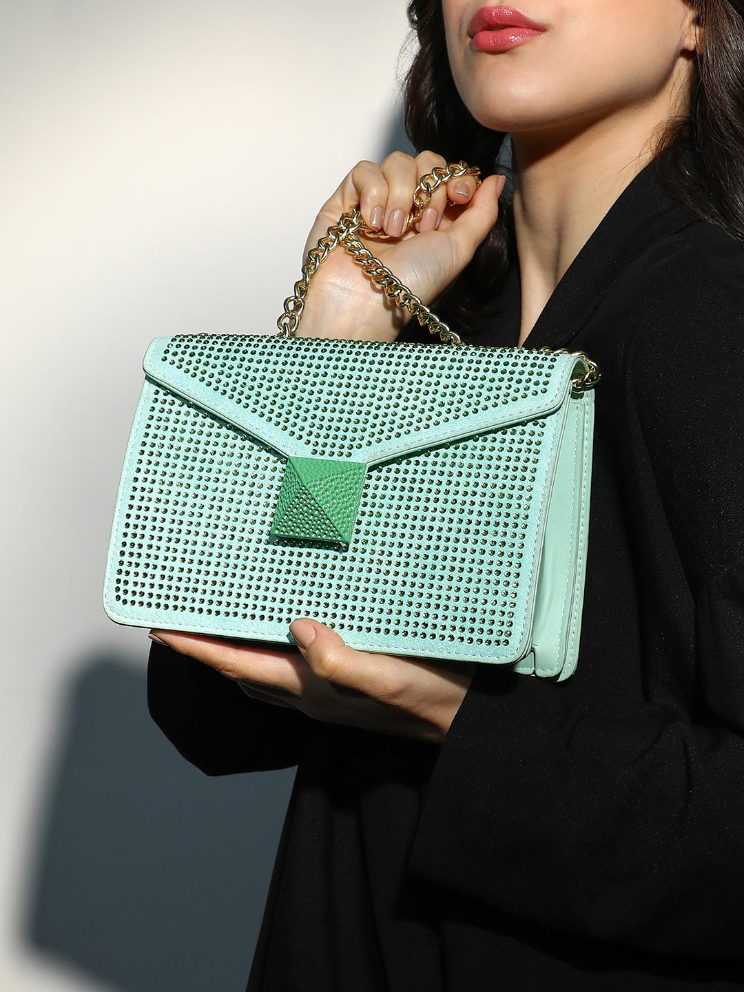 Women's The Stud Sling Bag - Mint Green