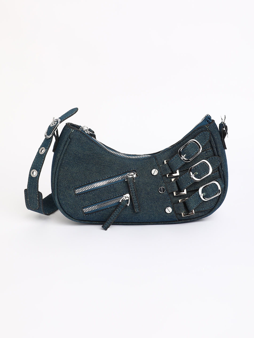 The Denim Shoulder Bag - Navy Blue