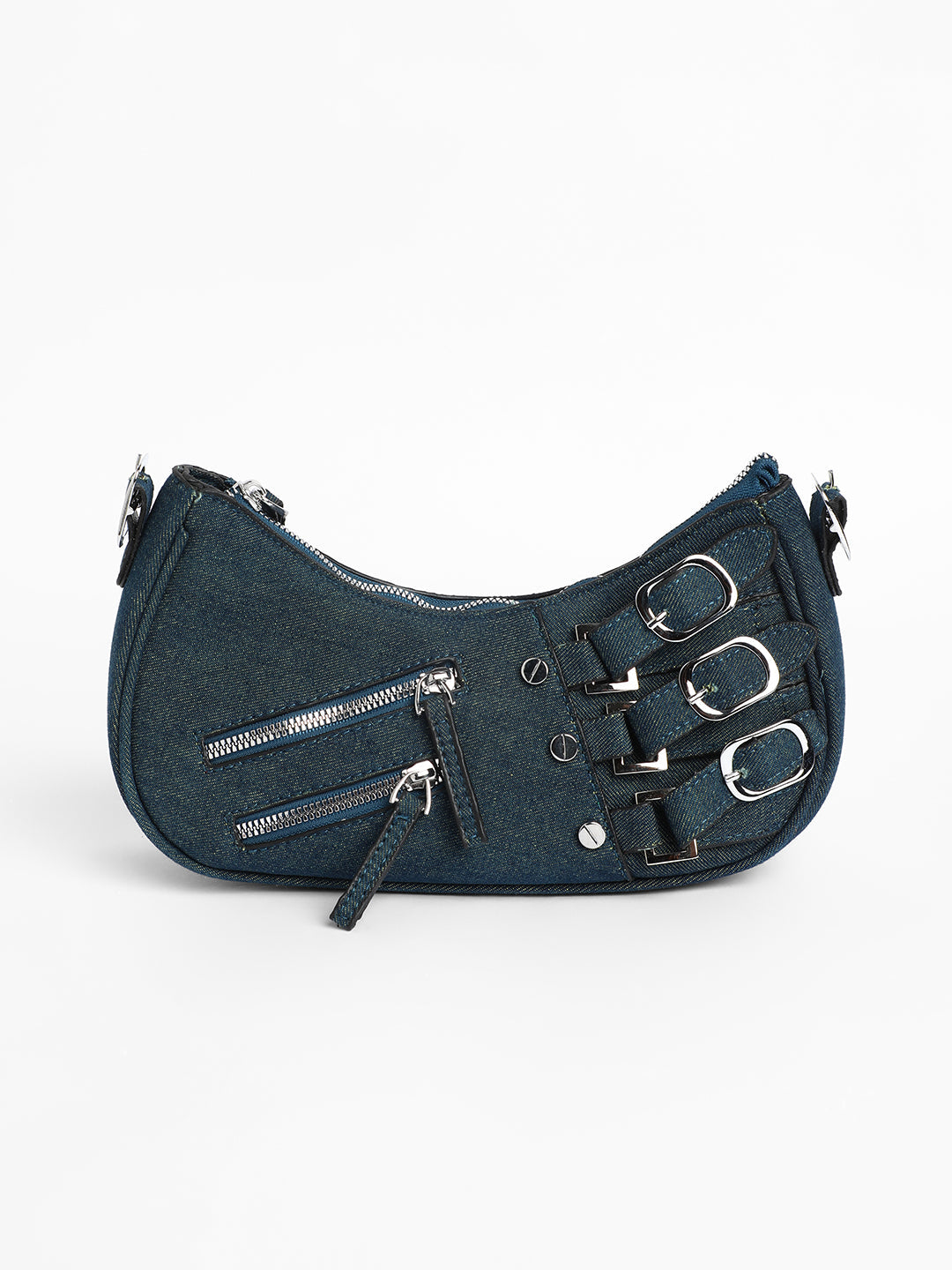 The Denim Shoulder Bag - Navy Blue