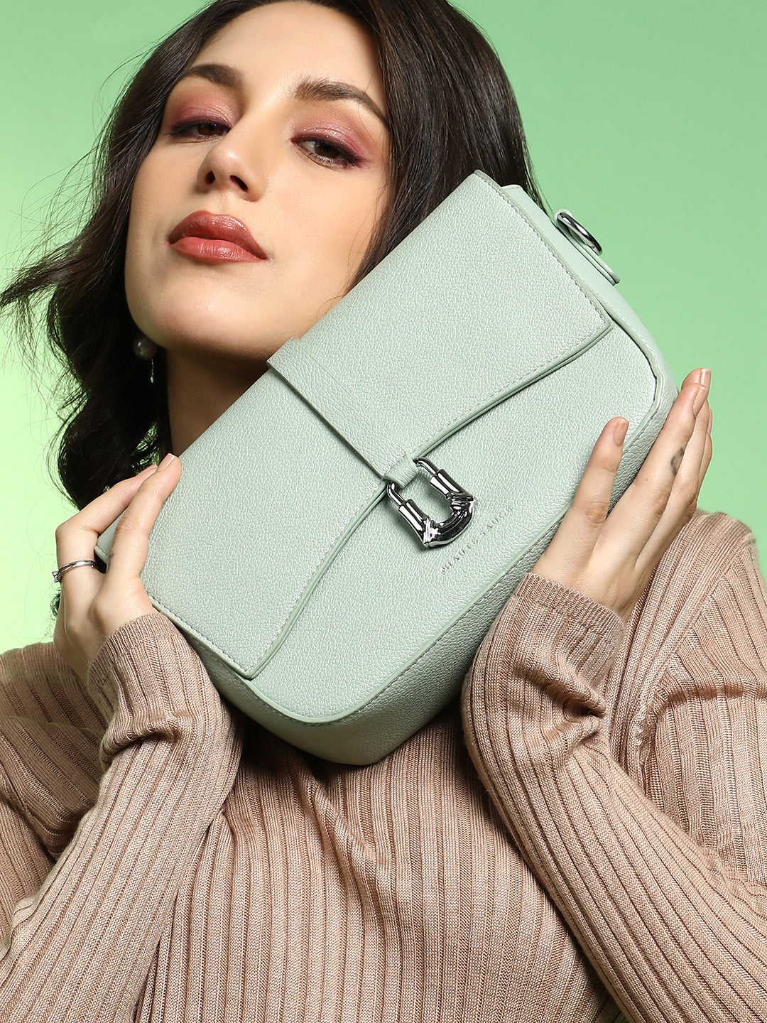 The Hanging Buckle Sling Bag - Pistachio Green