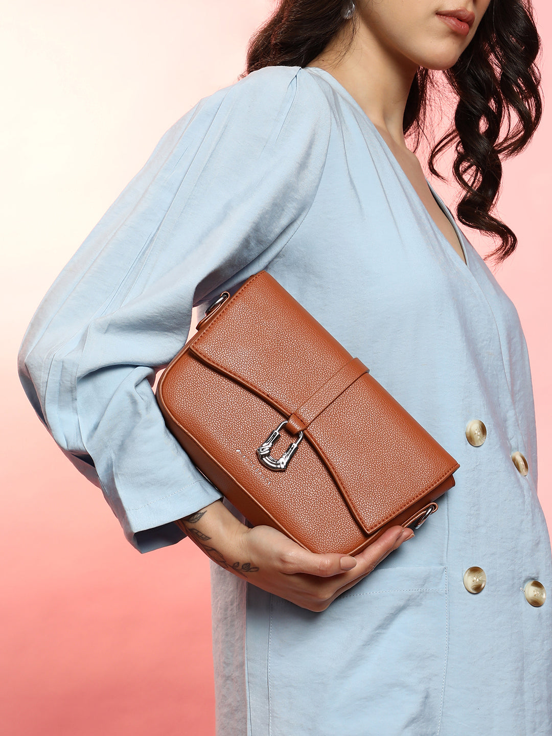 The Hanging Buckle Sling Bag - Terracotta Brown