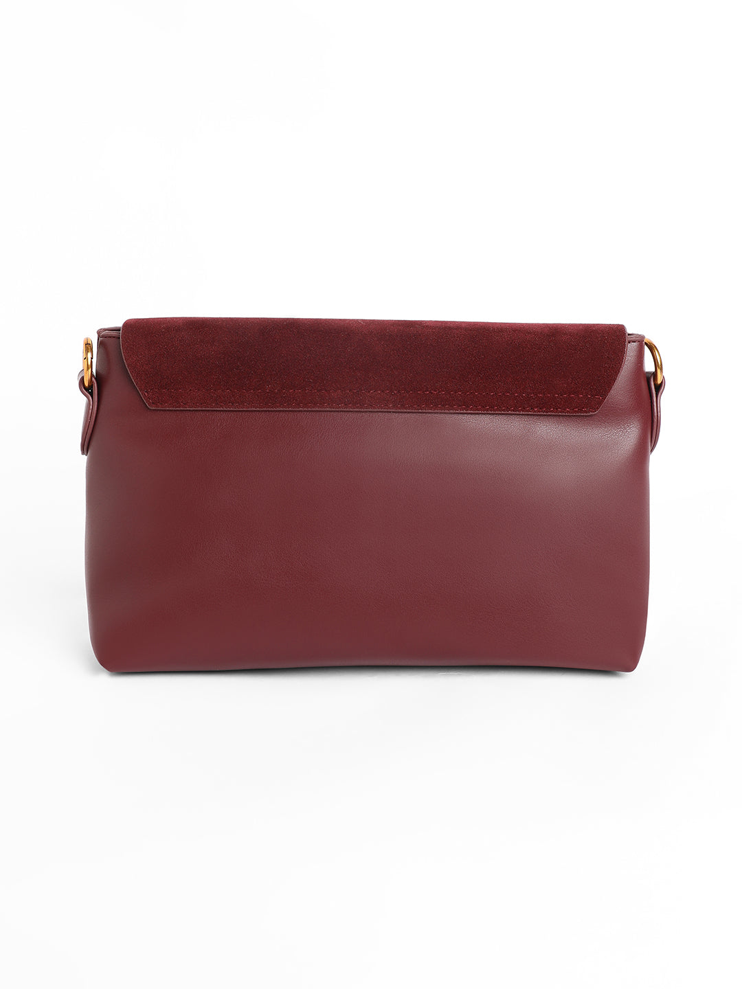 The Velvet Block Shoulder Bag - Wine Red