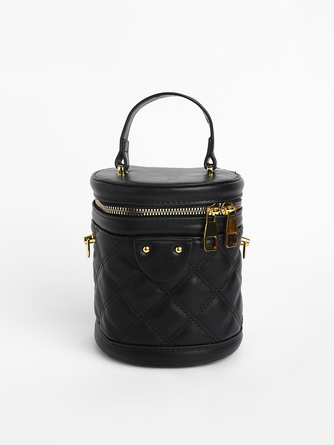 The Quilted Bucket Bag - Midnight Black