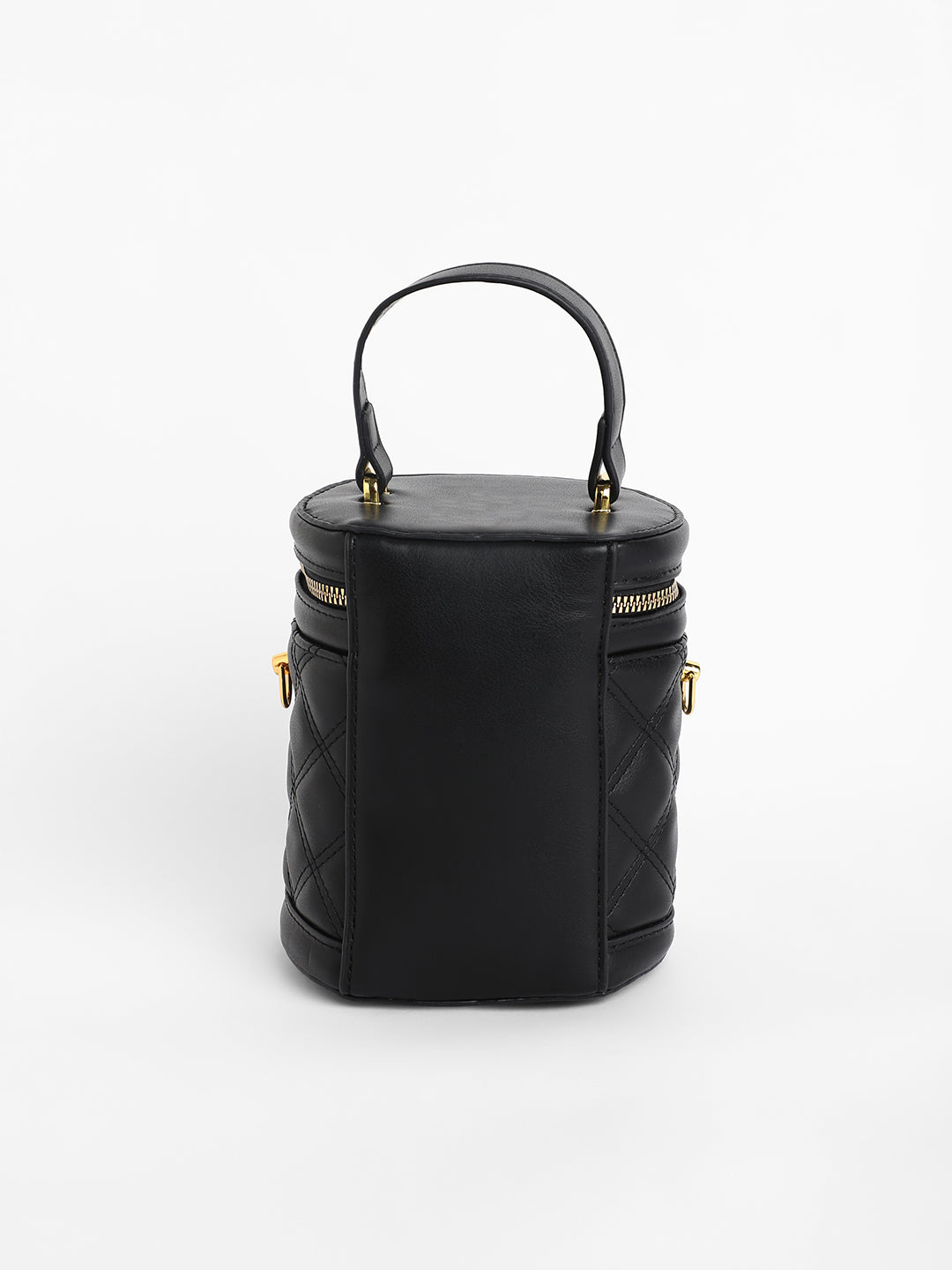 The Quilted Bucket Bag - Midnight Black