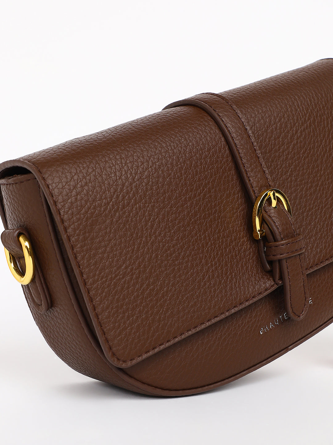 Women's The Tang-Buckle Shoulder Bag - Coffee Brown