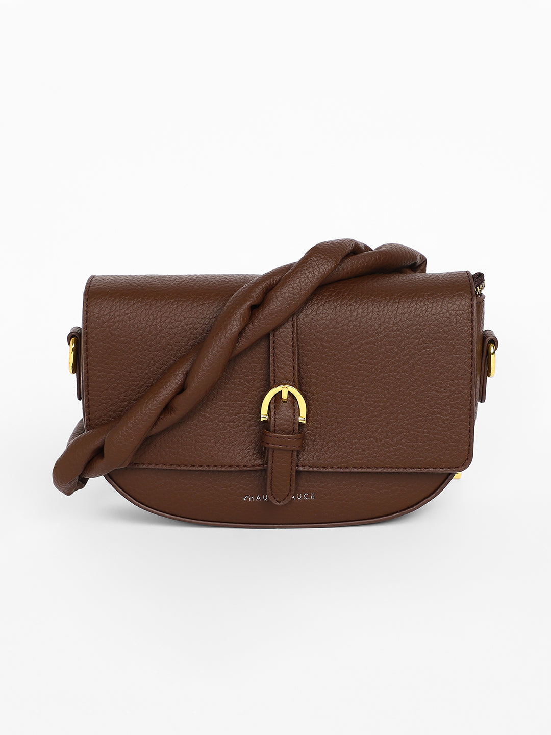 Women's The Tang-Buckle Shoulder Bag - Coffee Brown