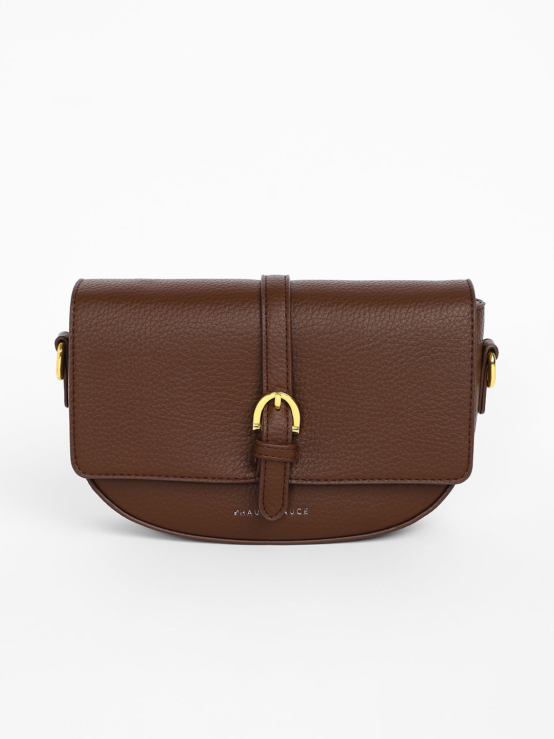 Women's The Tang-Buckle Shoulder Bag - Coffee Brown