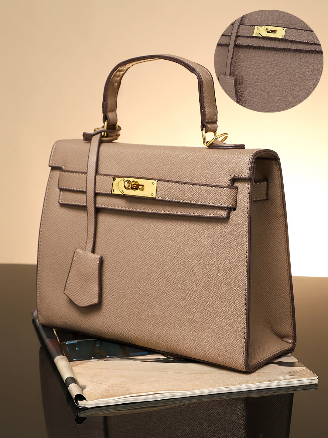 The Overlap Satchel Bag - Camel Brown