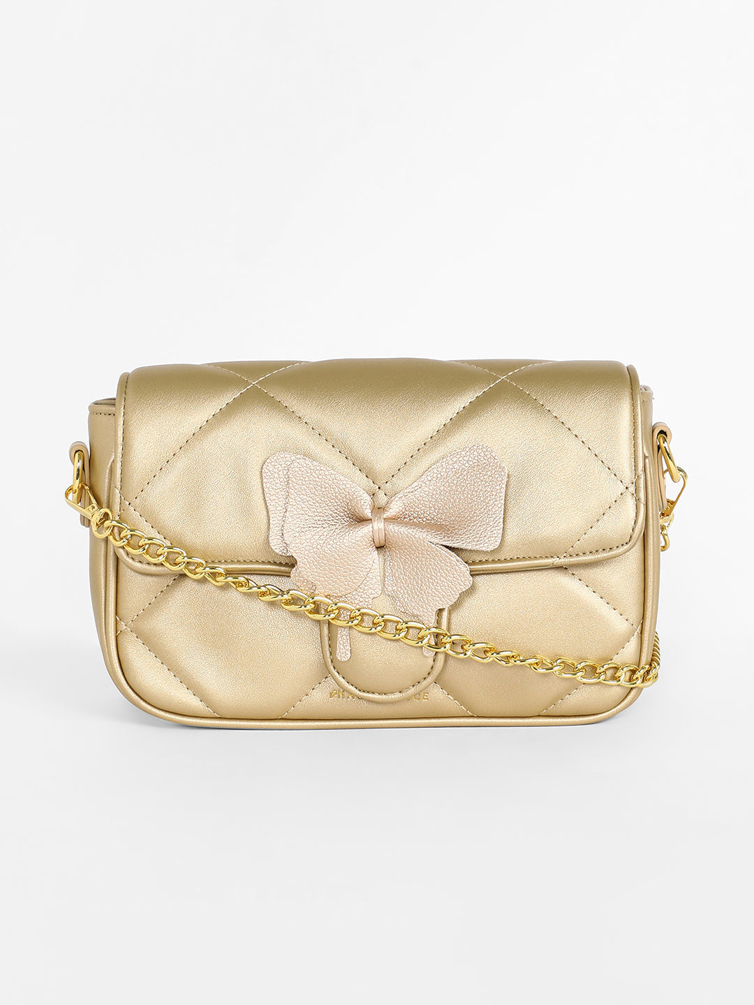 The Quilted Butterfly Shoulder Bag - Antique Gold