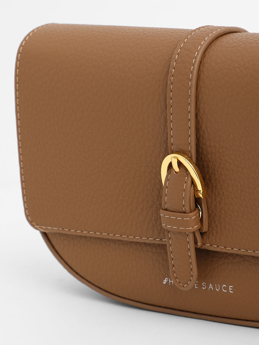 The Tang-Buckle Shoulder Bag - Tan Brown