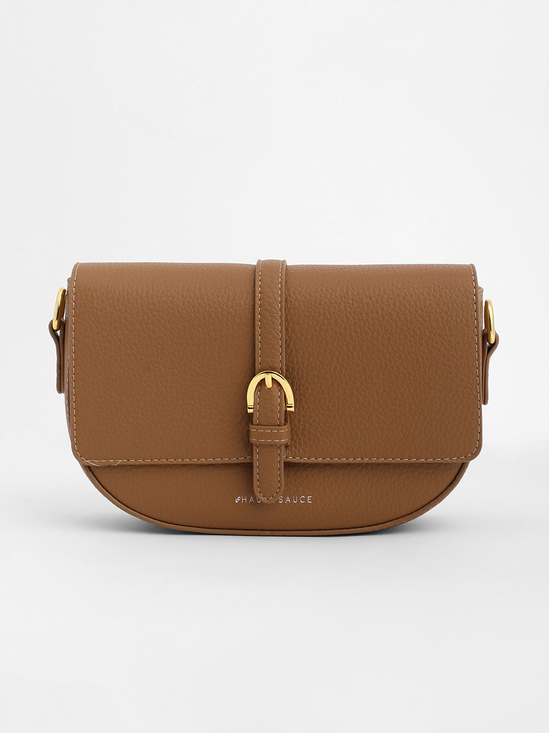 The Tang-Buckle Shoulder Bag - Tan Brown