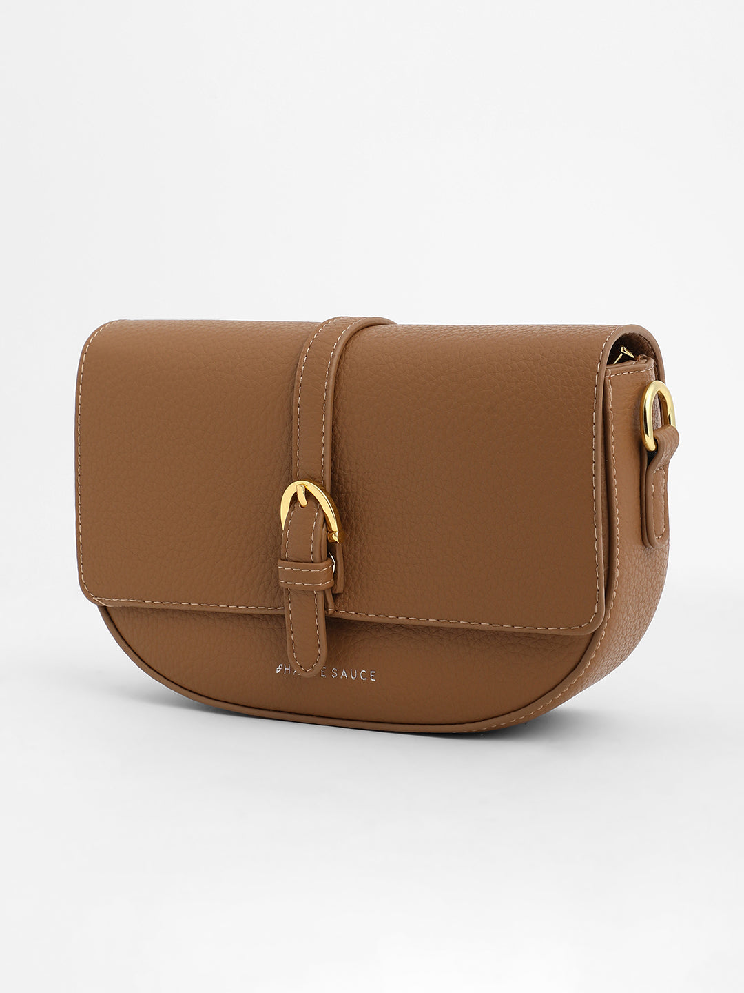 The Tang-Buckle Shoulder Bag - Tan Brown