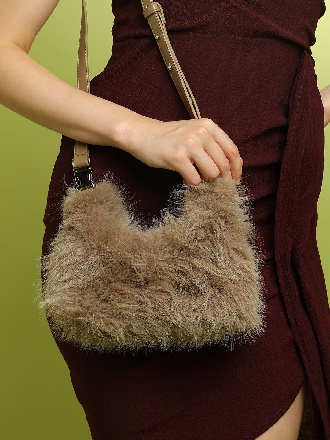 The Fur Hobo Bag - Peanut Brown