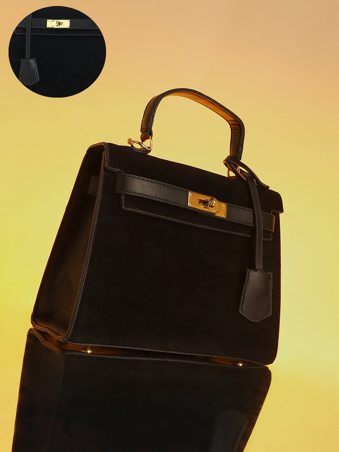 The Overlap Satchel Bag - Midnight Black