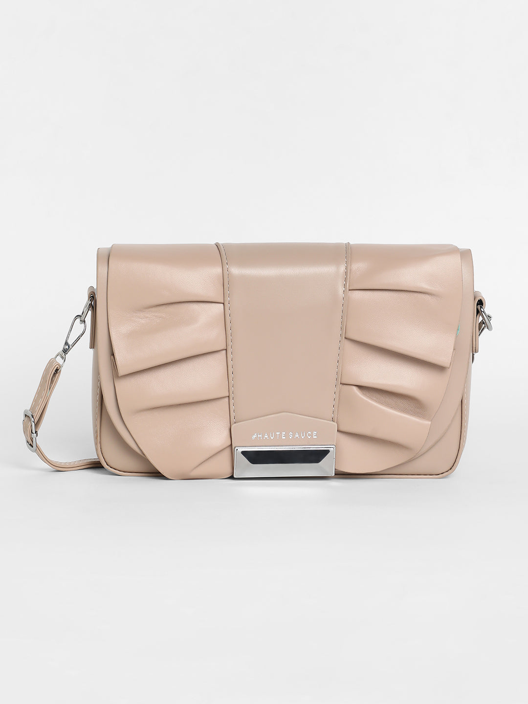 Women's The Ruched Sling Bag - Beige