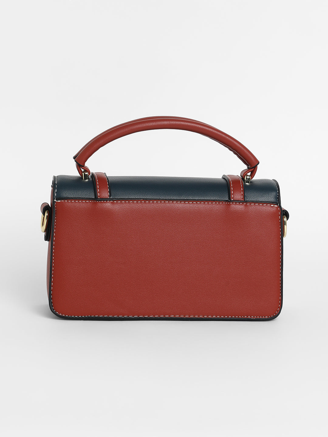 Women's The Linea Hand Bag - Terracotta Brown & Navy Blue