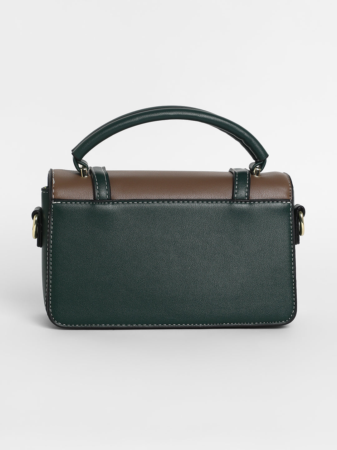 The Linea Hand Bag - Forest Green & Mocha Brown