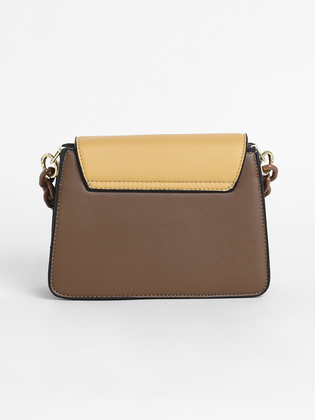 Women's The Block Flap Hand Bag - Mocha Brown & Sage Green