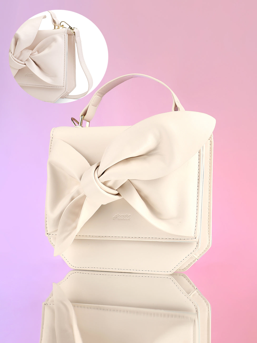 The Arc Crossbody Satchel Bag - Ivory White