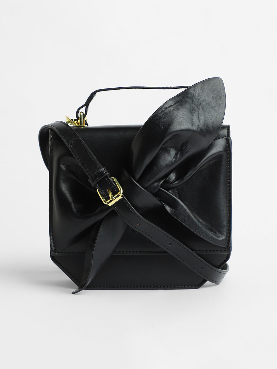 The Arc Crossbody Satchel Bag - Onyx Black